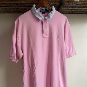 Pink Polo Ralph Lauren seersucker collar Shirt xxl